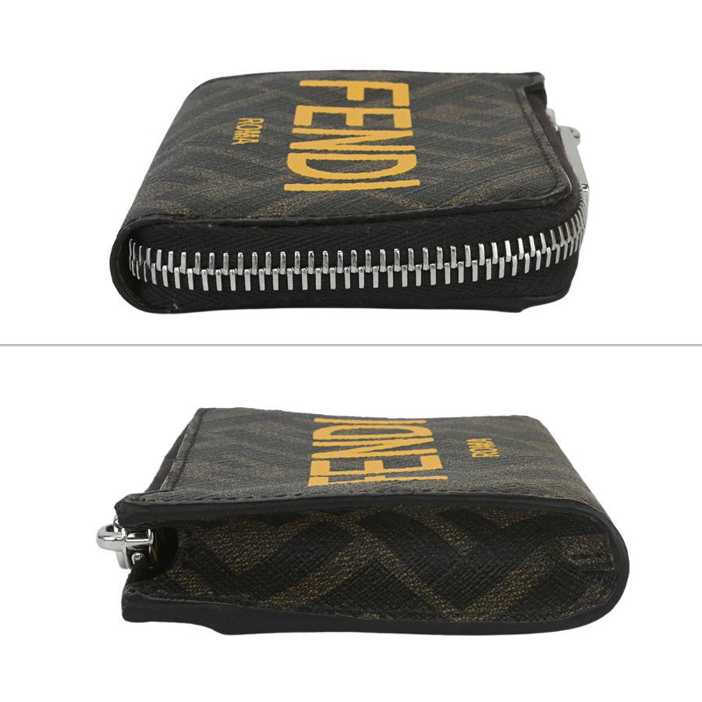 Fendi Ff Fabric Card Case Zucca Pattern Brown - image 3